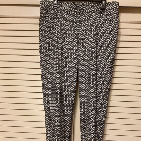 Woman Stretch Pants Black/white Light Silver Metallic  Size US 16 - Picture 9 of 9